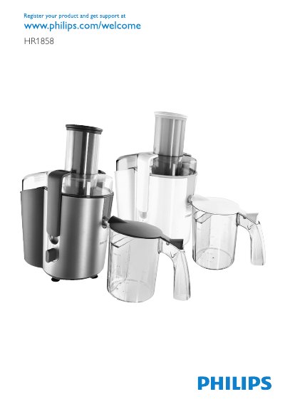 Philips HR1858 Juicer User Manual - cover page