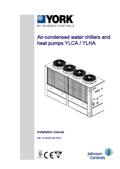Johnson Controls YLCA/YLHA Air-Condensed Water Chillers and Heat Pumps Installation Manual