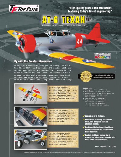 Top Flite AT-6 Texan Gold Edition ARF Product Brochure - cover page