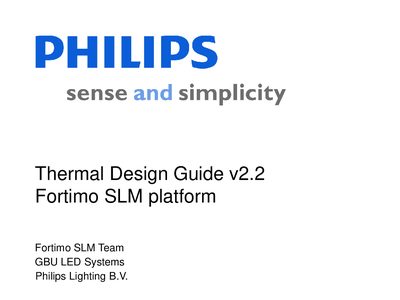 Philips Fortimo SLM Platform Thermal Design Guide v2.2 - cover page