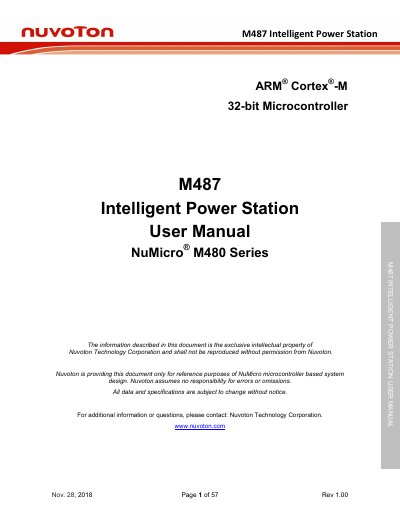 Nuvoton M487 Intelligent Power Station User Manual - cover page