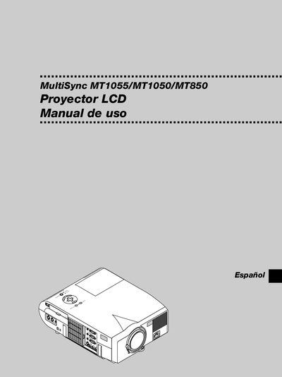 NEC MultiSync MT1055/MT1050/MT850 User Manual - cover page