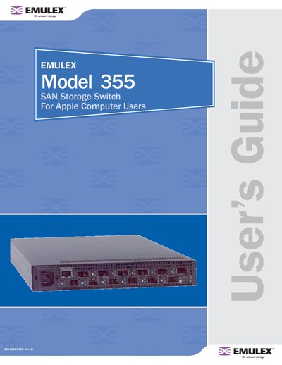 Emulex Model 355 SAN Storage Switch User Guide - cover page
