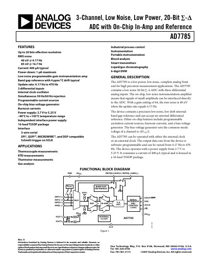 Analog Devices AD7785 Datasheet - cover page