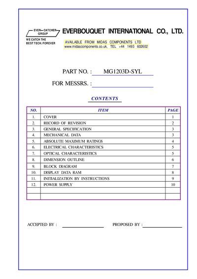 Everbouquet MG1203D-SYL Datasheet - cover page