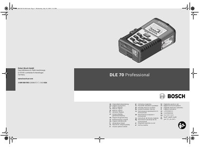 Bosch DLE 70 Professional Laser Rangefinder User Manual - cover page