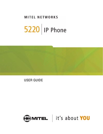 Mitel 5220 IP Phone User Guide - cover page