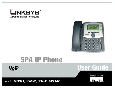 Linksys SPA921/SPA922/SPA941/SPA942 IP Phone User Guide - cover page