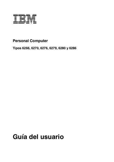IBM PC 6266/6270/6276/6279/6280/6286 User Guide - cover page