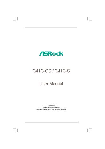 ASRock G41C-GS / G41C-S User Manual
