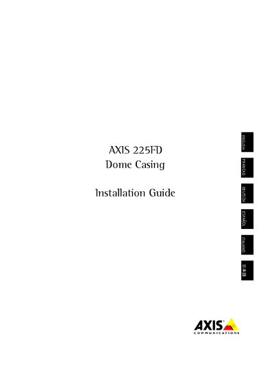 Axis 225FD Dome Casing Installation Guide - cover page