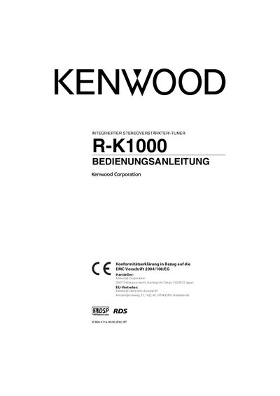Kenwood R-K1000 Integrated Stereo Amplifier/Tuner User Manual - cover page