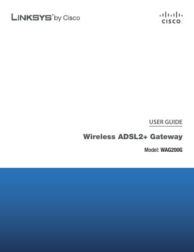 Linksys WAG200G Wireless ADSL2+ Gateway User Guide - cover page