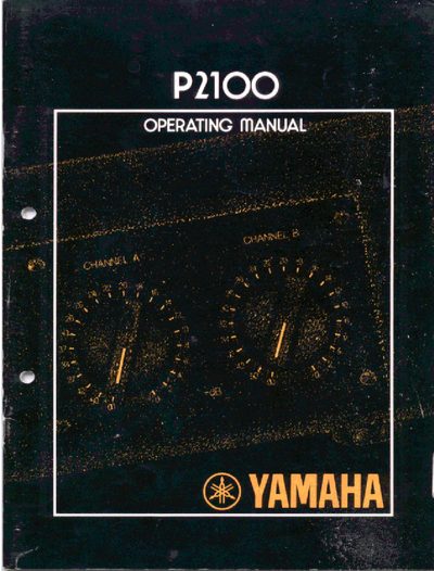 Yamaha P2100 Power Amplifier Operator's Manual - cover page