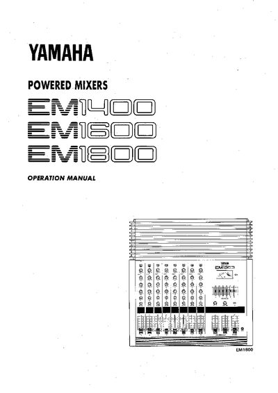 Yamaha EM1400/1600/1800 Powered Mixer Operation Manual - cover page
