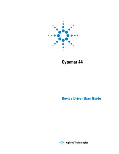 Agilent Cytomat 44 Device Driver User Guide - cover page