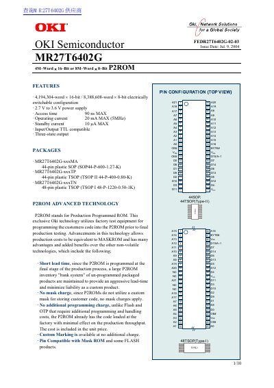 Oki MR27T6402G P2ROM Datasheet - cover page