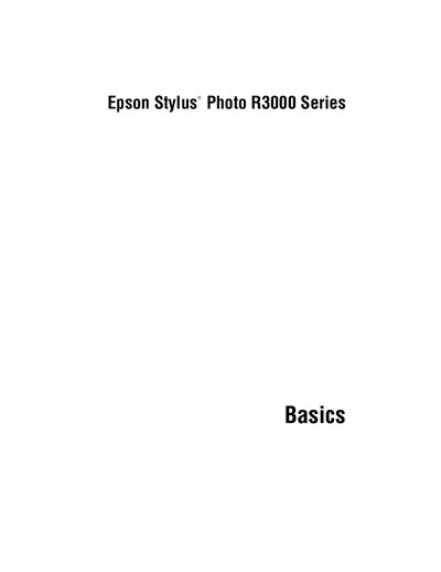 Epson Stylus Photo R3000 Series Basics - cover page