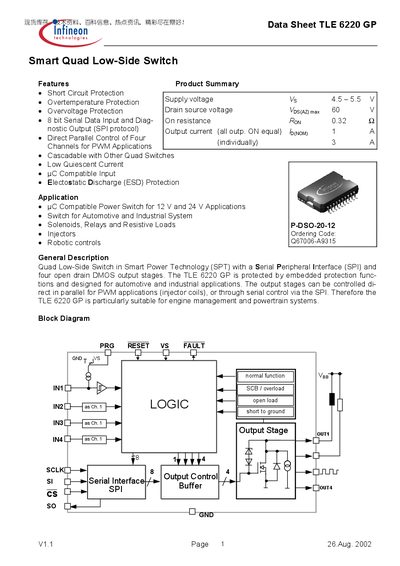 Infineon TLE6220 GP Datasheet - cover page