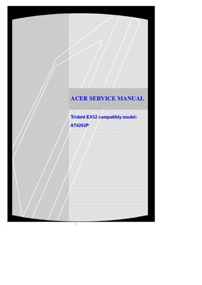 Acer AT4202P Plasma TV Service Manual - cover page