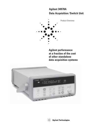 Agilent 34970A Data Acquisition/Switch Unit Product Overview - cover page