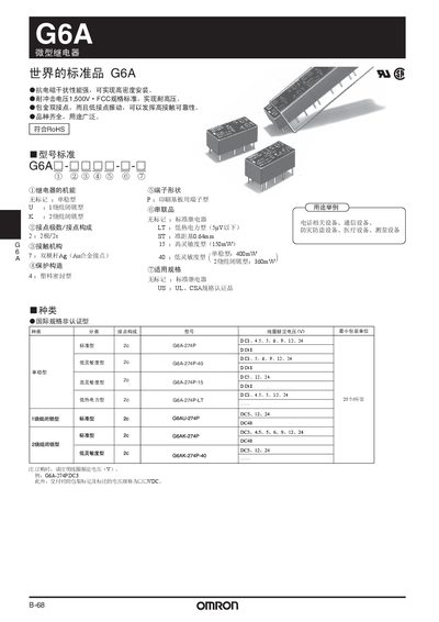 Omron G6A Relay Service Manual