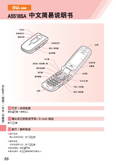 au by KDDI A5518SA Mobile Phone User Manual - cover page