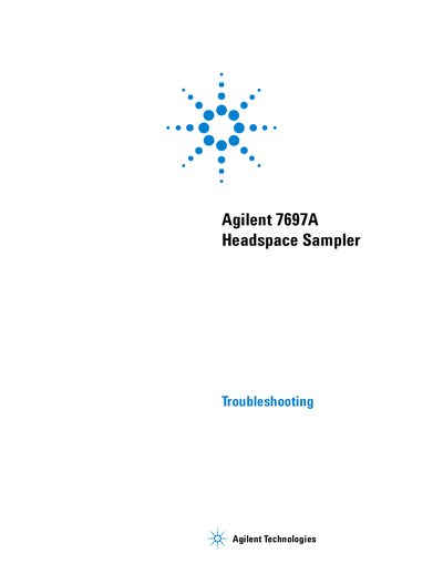 Agilent 7697A Headspace Sampler Troubleshooting - cover page