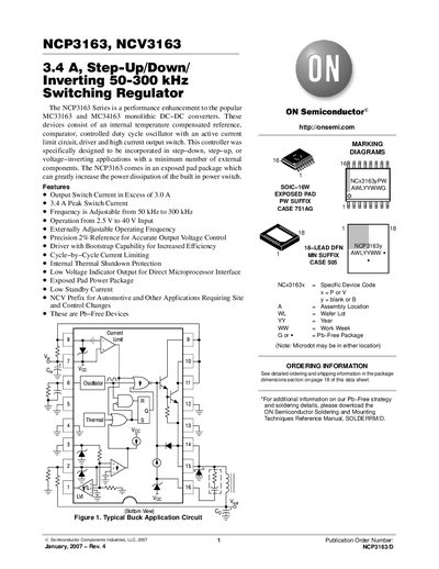 ON SEMICONDUCTOR NCP3163 NCV3163 handbook - cover page