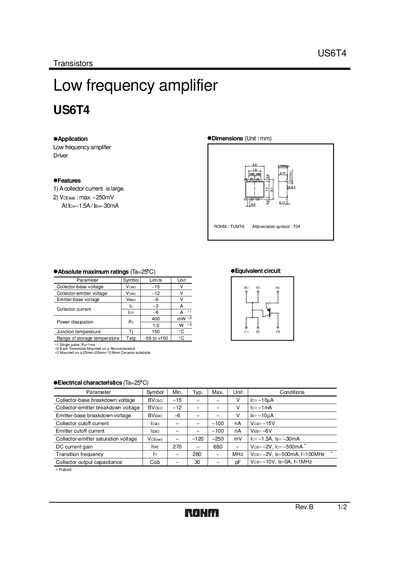 ROHM US6T4 Datasheet - cover page