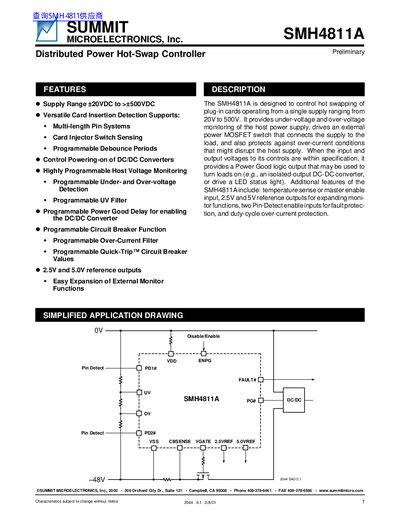 Summit SMH4811A Datasheet - cover page