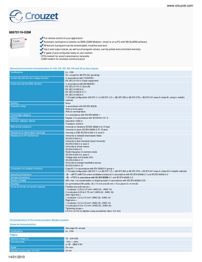 Crouzet 88970119-GSM User Manual - cover page