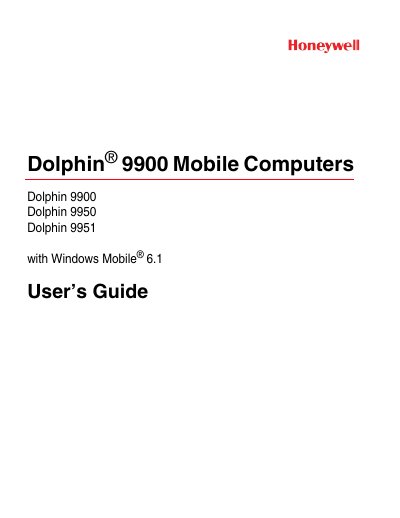 Honeywell Dolphin 9900/9950/9951 Mobile Computer User Guide - cover page