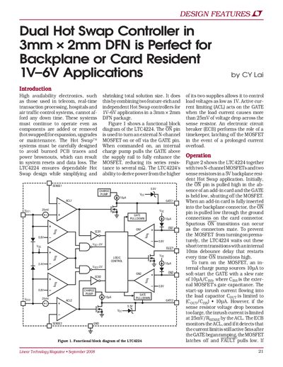 Linear Technology LTC4224 Dual Hot Swap Controller Datasheet - cover page