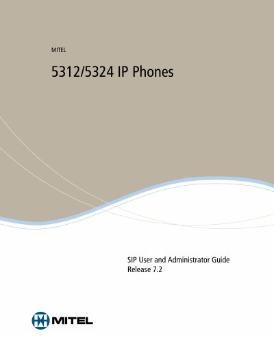 Mitel 5312/5324 IP Phone SIP User and Administrator Guide - cover page