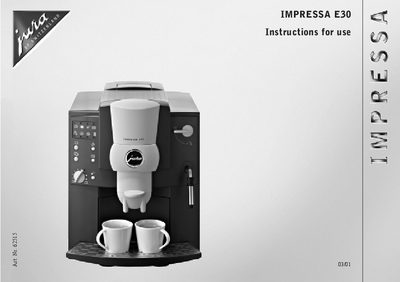 Jura Impressa E30 User Manual - cover page