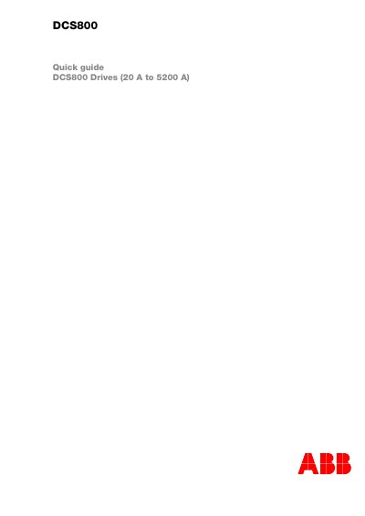 ABB DCS800 Quick Guide