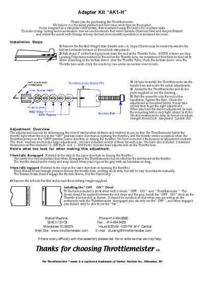 Throttlemeister AK1-H Adapter Kit Installation Guide