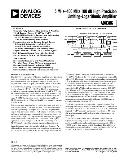 Analog Devices AD8306 Datasheet