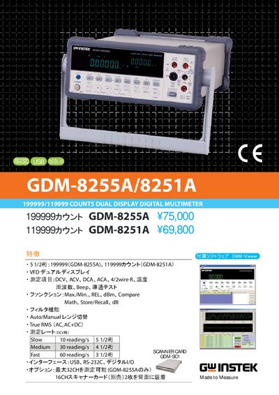 GWINSTEK GDM-8255A / GDM-8251A User Manual - cover page