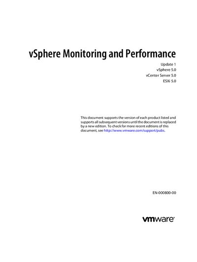VMware vSphere Monitoring and Performance Update 1 User Guide - cover page