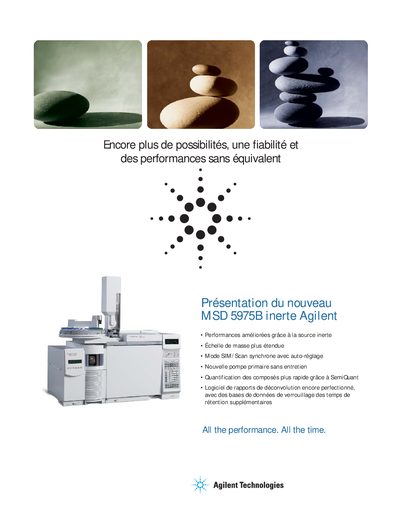 Agilent 5975B Inert MSD Product Leaflet - cover page