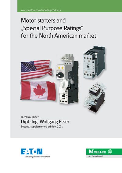 Eaton Motor Starters Special Purpose Ratings for the North American Market Manual - cover page