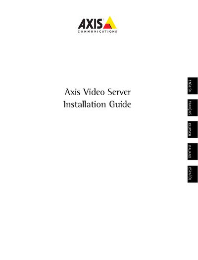 Axis 2425 IV Video Server Installation Guide - cover page