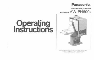 Panasonic AY-PH600P Manual - cover page
