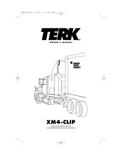 TERK XM4-CLIP Clip-Mount Satellite Radio Antenna Owner's Manual - cover page