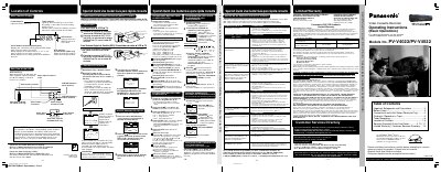 Panasonic PV-V4022/V4522 VHS VCR Operating Instructions - cover page