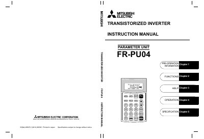 Mitsubishi FR-PU04 Inverter Instruction Manual - cover page