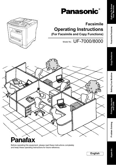 Panasonic UF-7000/8000 Manual(1) - cover page