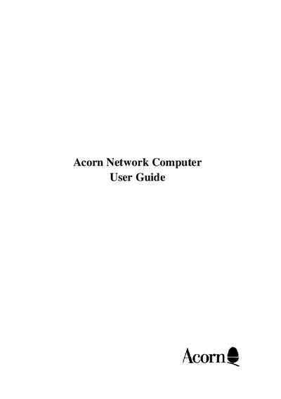 Acorn Network Computer User Guide - cover page